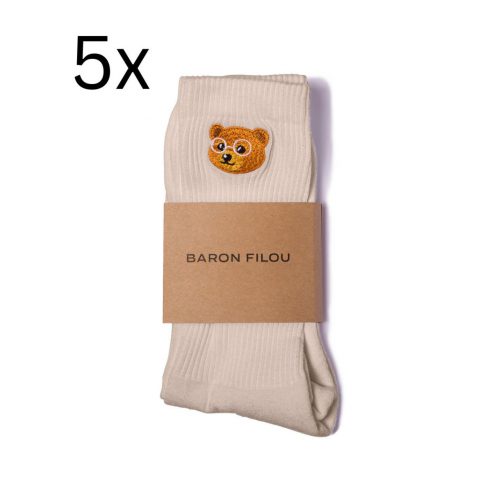 5-Pack Baron Filou Socks -  Sand Brown