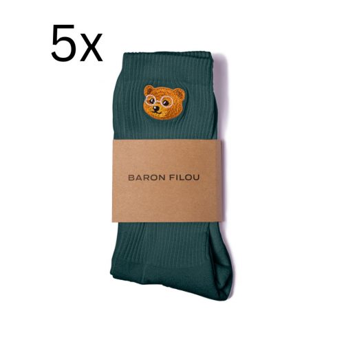 5-Pack Baron Filou Socks -  Moss Green 