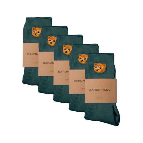 5-Pack Baron Filou Socks -  Moss Green 