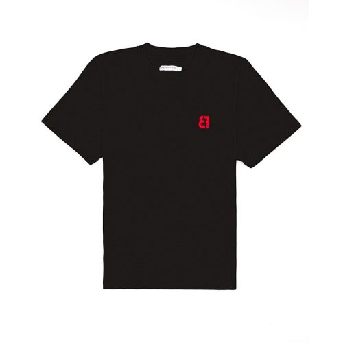 Organic Oversized T-Shirt red BF logo - Black