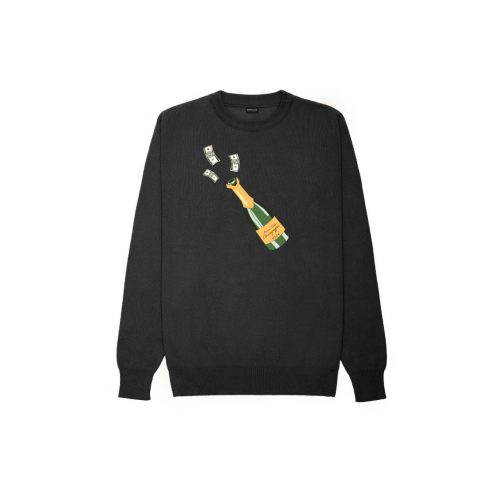 FW24 Organic Knit Pullover, Champagne - Black