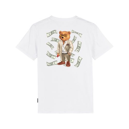 FW24 Organic Backprint T-Shirt, Filou XCII. Flying Dollar - White