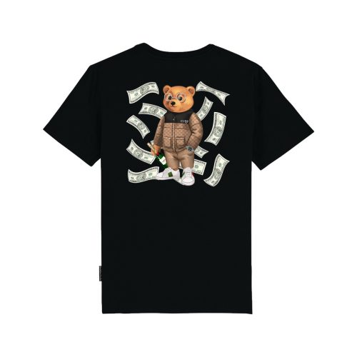 FW24 Organic Backprint T-Shirt, Filou CXVI. Flying Dollar - Black