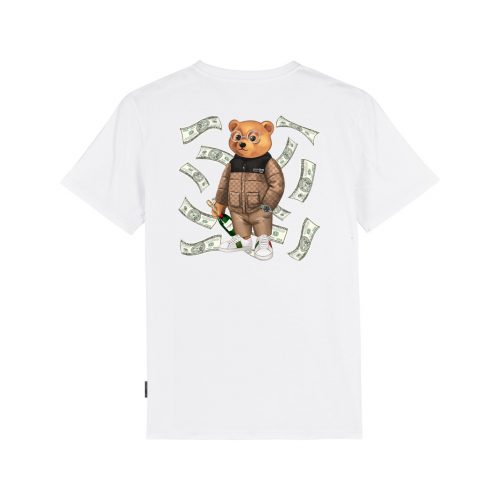 FW24 Organic Backprint T-Shirt, Filou CXVI. Flying Dollar - White