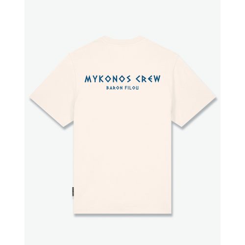 SS25 Oversized Backprint T-Shirt, Mykonos Crew - Pearl White