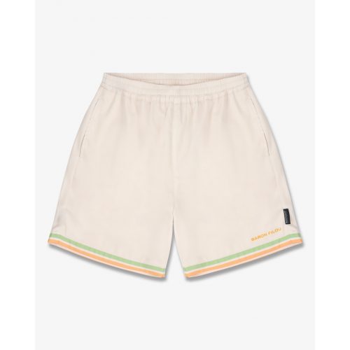 SS25 Shorts with Stripes -  Pearl White