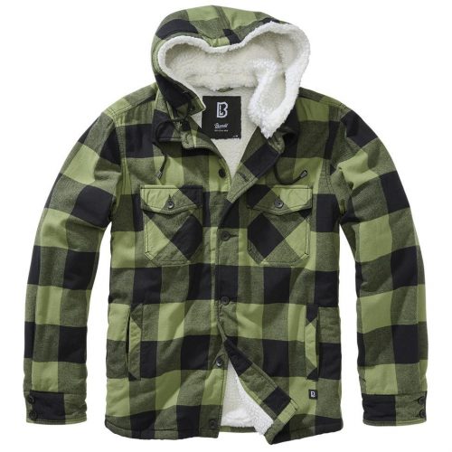 Brandit Lumber Jacket Hooded - black+olive