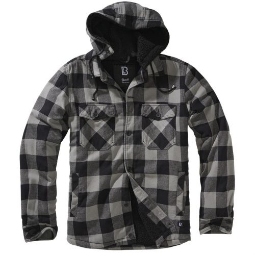 Brandit Lumber Jacket Hooded - black/charcoal