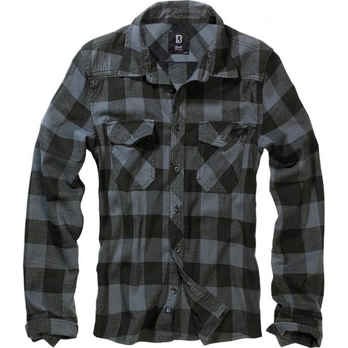 Brandit Check Shirt Long Sleeve - black/grey