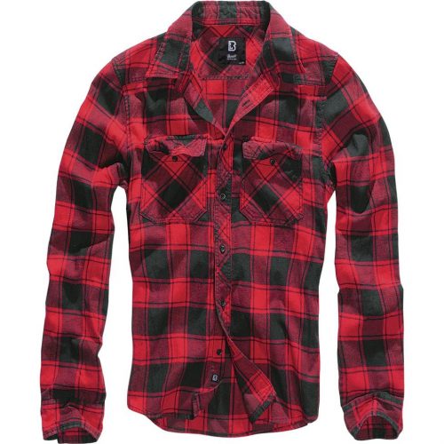 Brandit Check Shirt Long Sleeve - red/black