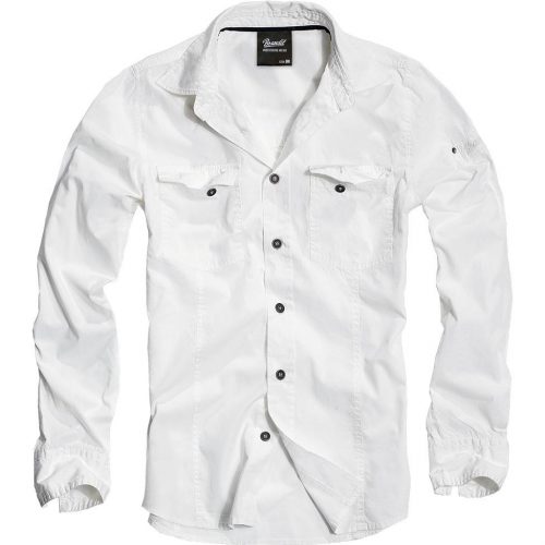 Brandit Slim Fit Shirt Long Sleeve  - white