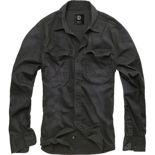 Brandit Hardee Denim Shirt Long Sleeve - black