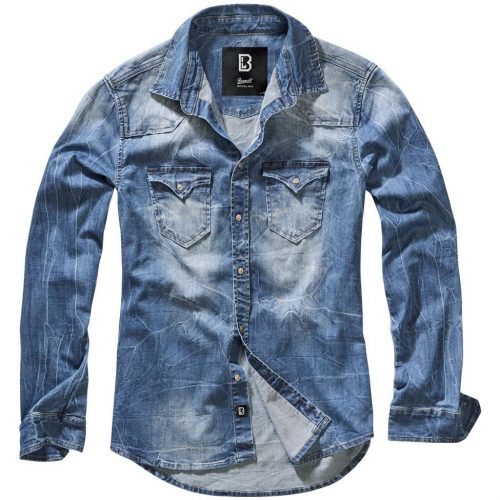 Brandit Riley Denim Shirt Long Sleeve - denim blue