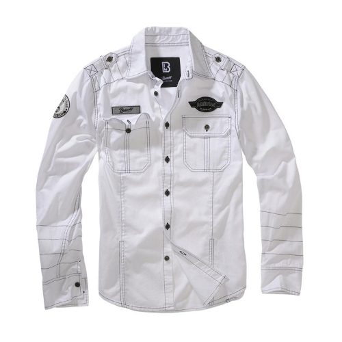 Brandit Luis Vintage Shirt Long Sleeve - white