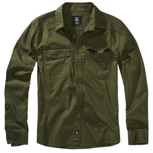 Brandit Flannel Shirt Long Sleeve - olive