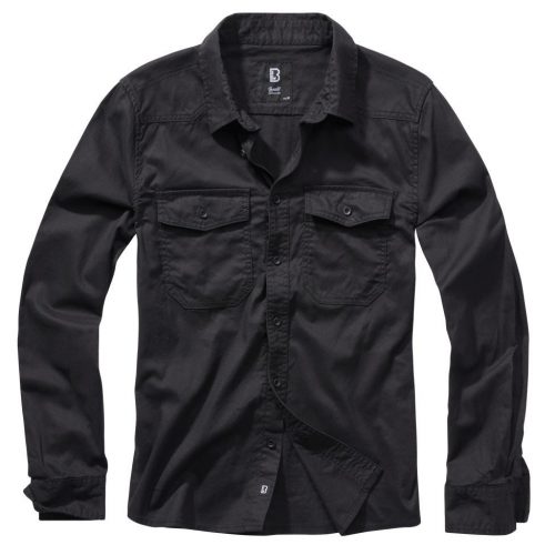 Brandit Flannel Shirt Long Sleeve - black