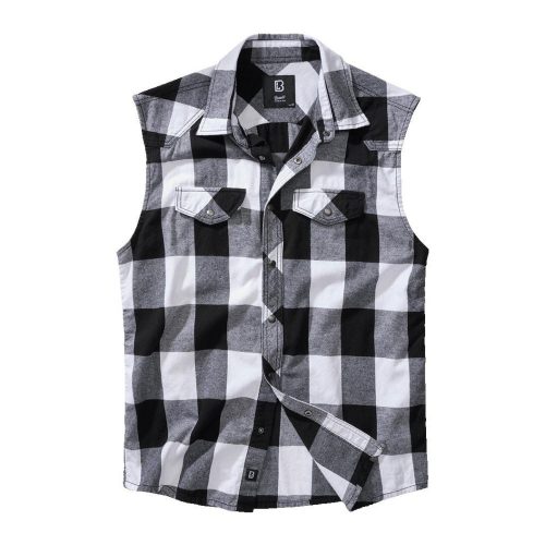 Brandit Check Shirt Sleeveless - white/black