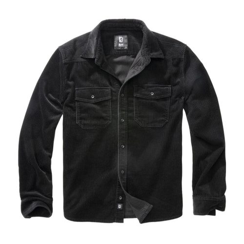 Brandit Corduroy Classic Shirt Long Sl - black