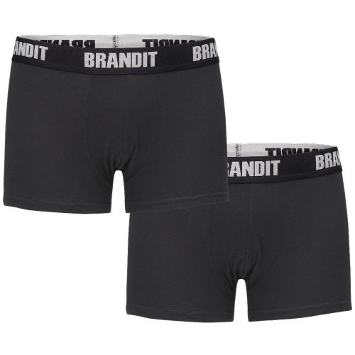 Brandit Boxer Shorts Logo 2 Pack - black/black