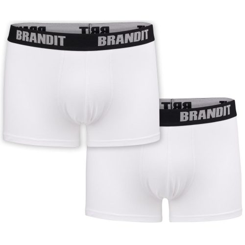 Brandit Boxer Shorts Logo 2 Pack - white/white