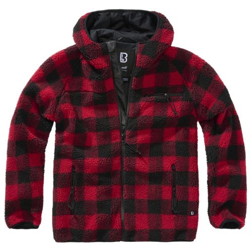 Brandit Teddyfleece Worker Jacket - red/black 