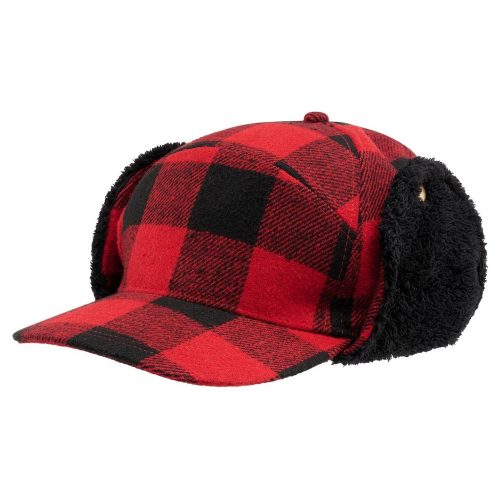 Brandit Lumberjack Winter Cap - Red/black 