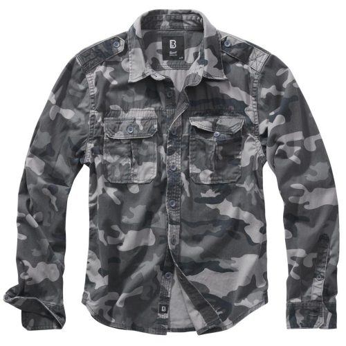 Brandit Vintage Shirt Long Sleeve - grey camo