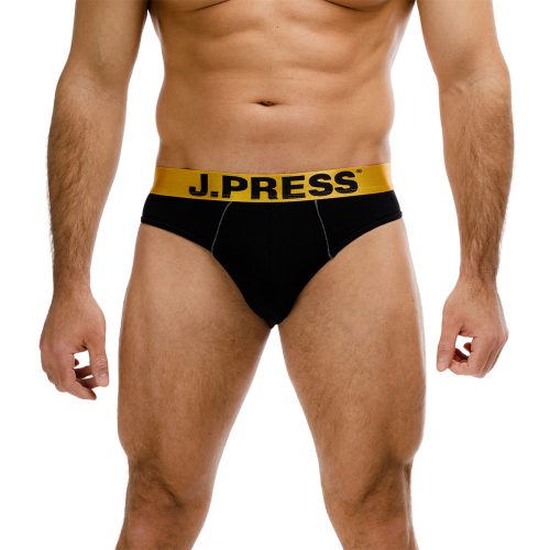  J.Press nagy logós design slip - Black/Yellow 