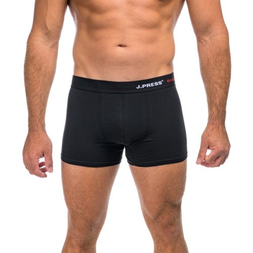 J.PRESS BASIC - bevarrt gumis pamut boxer - Black