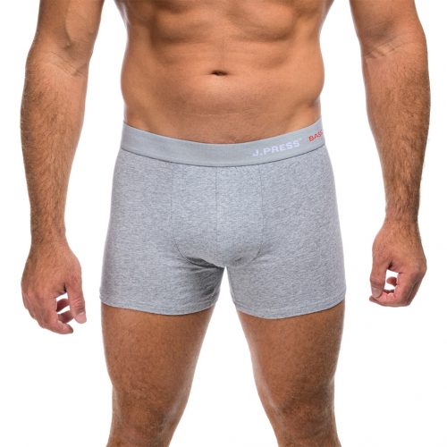 J.PRESS BASIC - bevarrt gumis pamut boxer - Grey