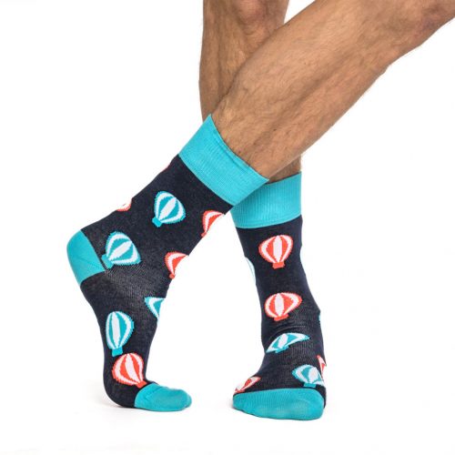 J. Press FUNNY Socks - férfi mintás pamut zokni - Navy