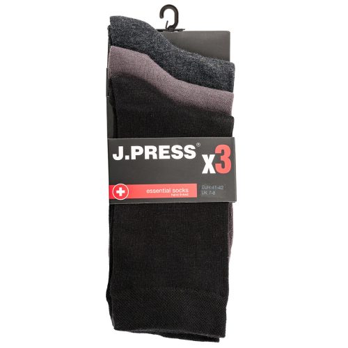 J.Press 3 Páras Csomagban Öltönyzokni - Black/Grey