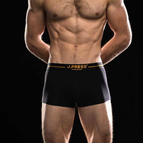  J.Press PRÉMIUM - Férfi bambusz boxer - Black